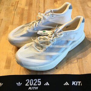 KITH x adidas Adizero Boston 13 "White Silver Metallic" JQ4698 Sz 9.5 NO BOX